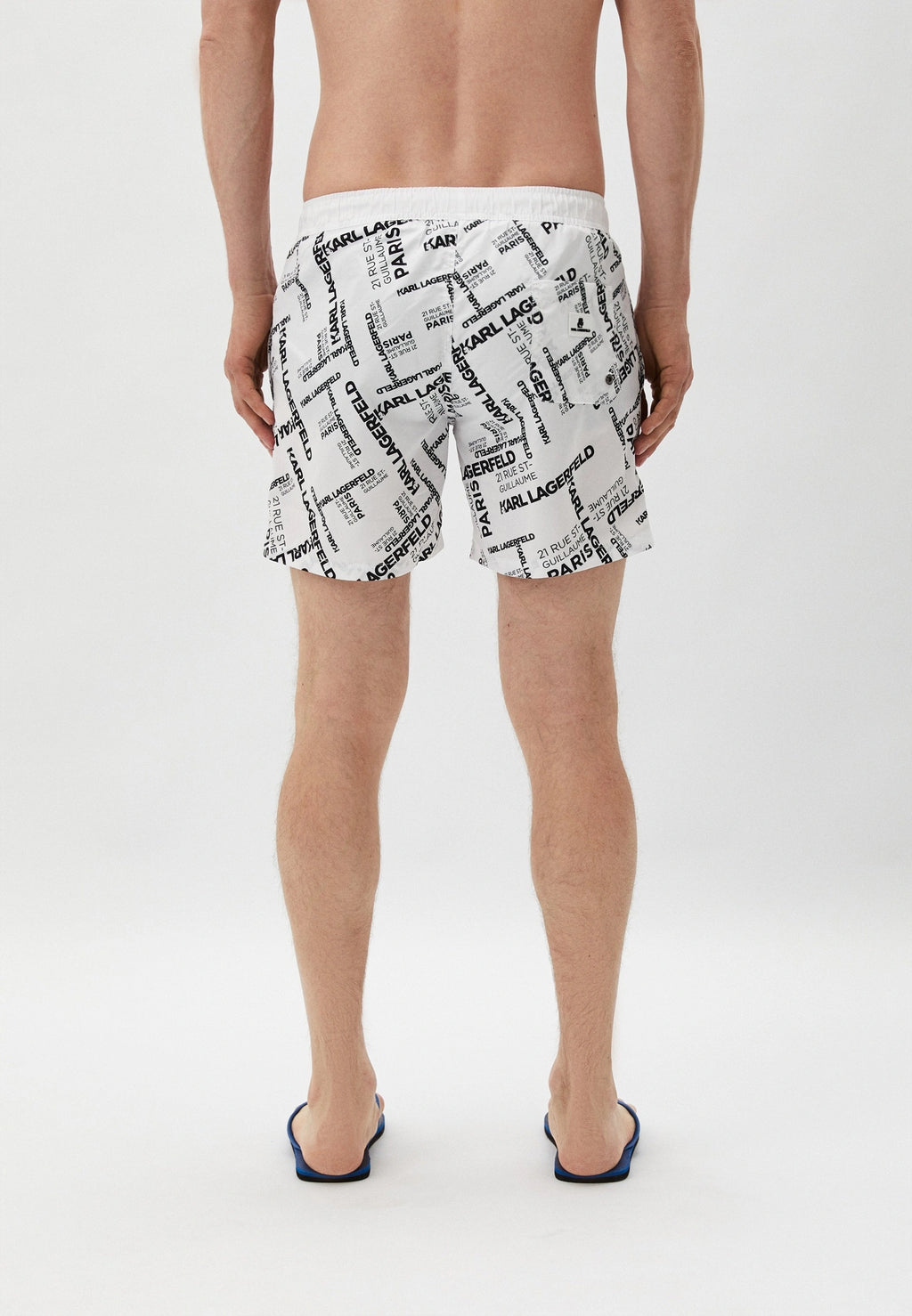 KARL LAGERFELD BEACHWEAR MEN'S SWIMWEAR WHITE LOGO