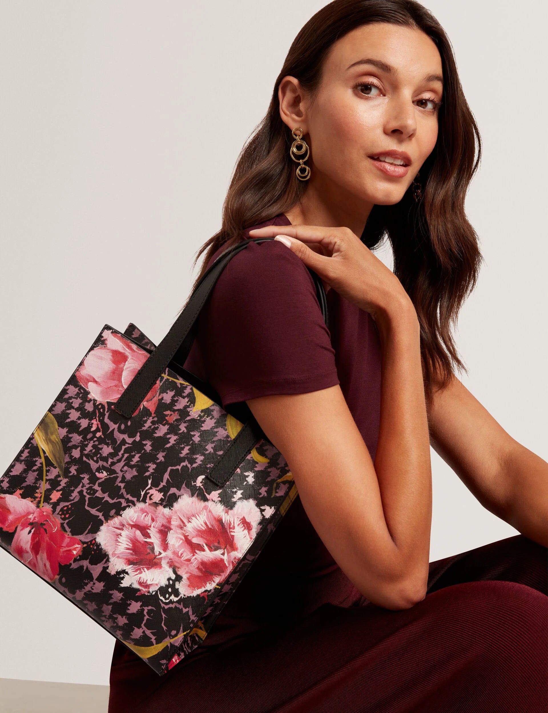 TED Baker Black Floral Check Print