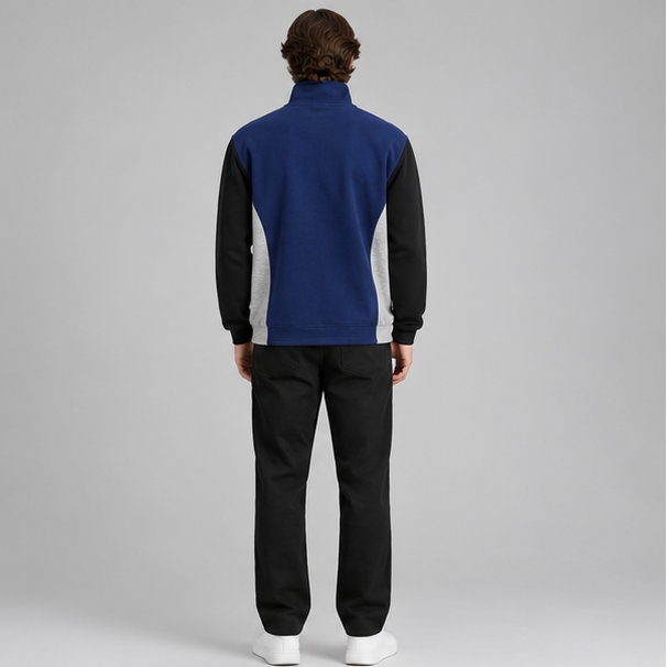 Fred Perry Panel Detail Half Zip Sweatshirt