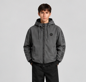 Michael Kors Men's Hooded Softshell Jacket with Faux Sherpa Lining