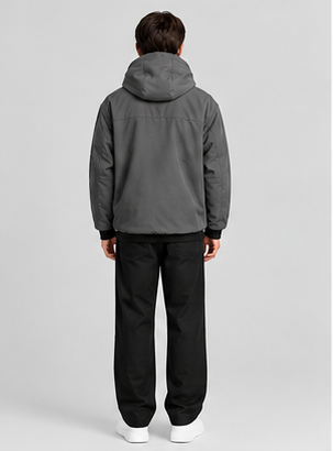 Michael Kors Men's Hooded Softshell Jacket with Faux Sherpa Lining