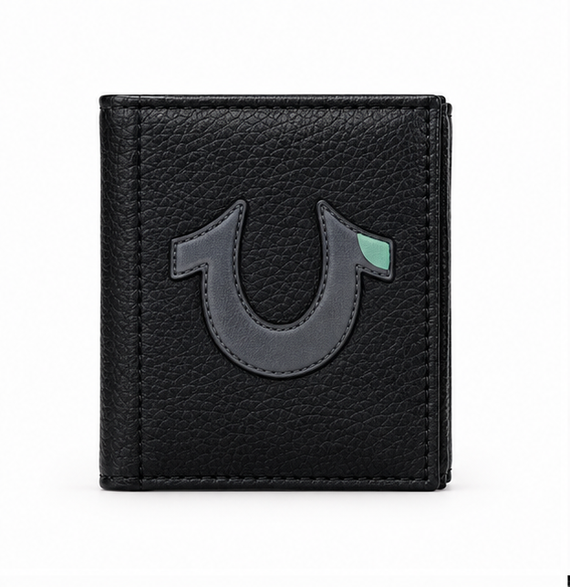 True Religion Turner Horseshoe Trifold Wallet In Black