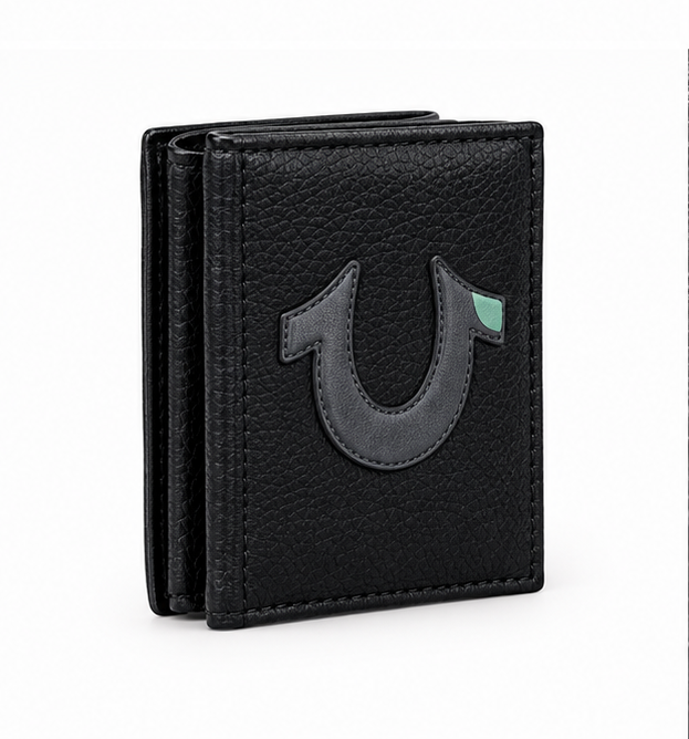True Religion Turner Horseshoe Trifold Wallet In Black