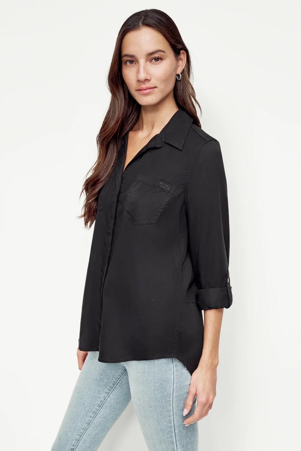 DKNY SPLIT BACK BUTTON FRONT WITH ROLL TAB