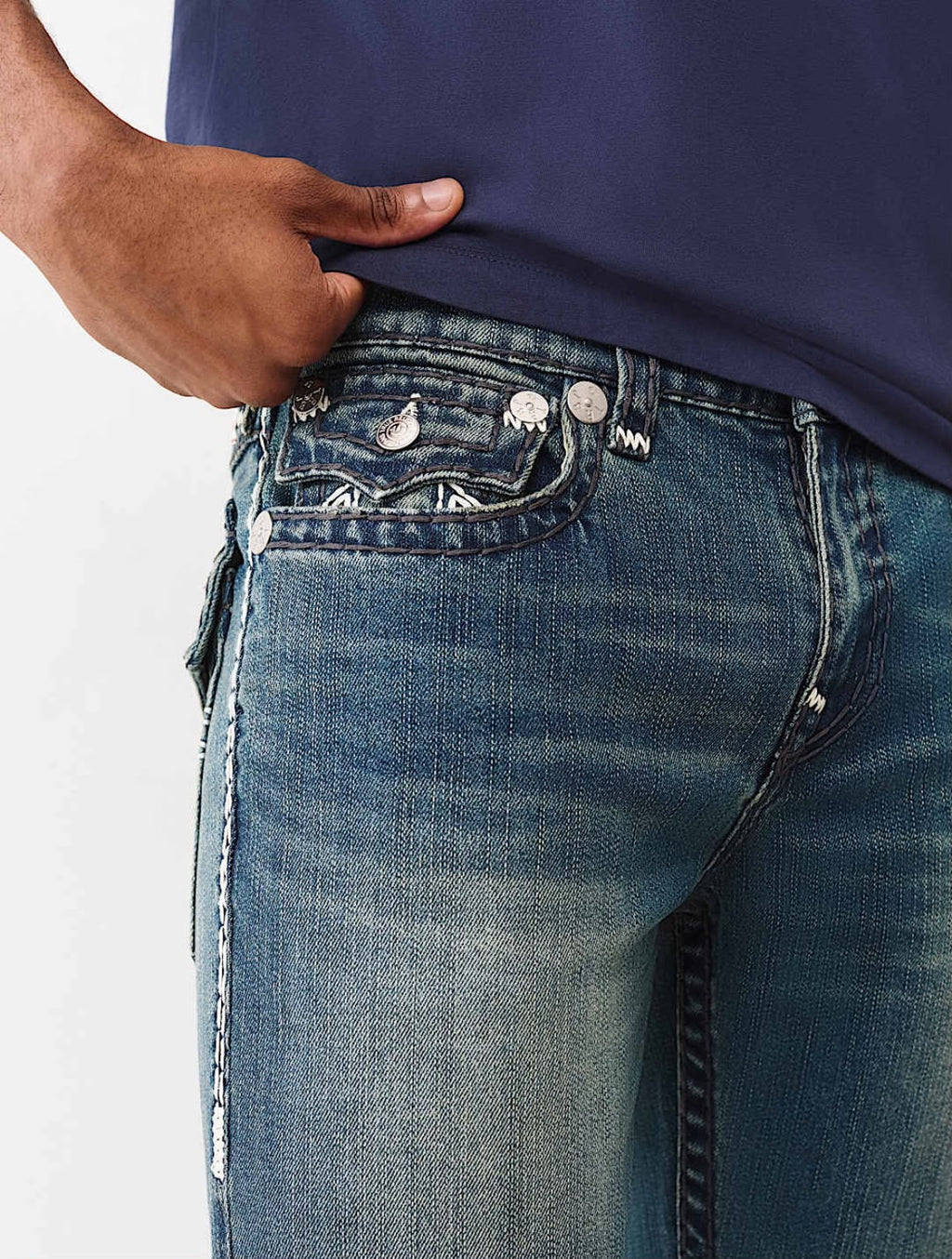 TRUE RELIGION Men Ricky Super QT Blue Jeans