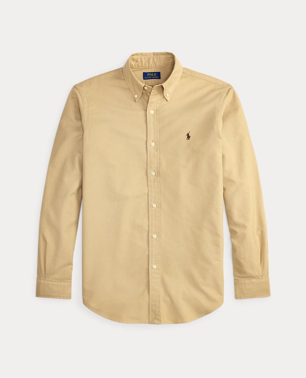 Classic Fit Garment Dyed Oxford Shirt in Beige