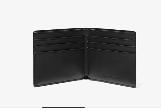 MK Navy Leather Wallet + Keychain