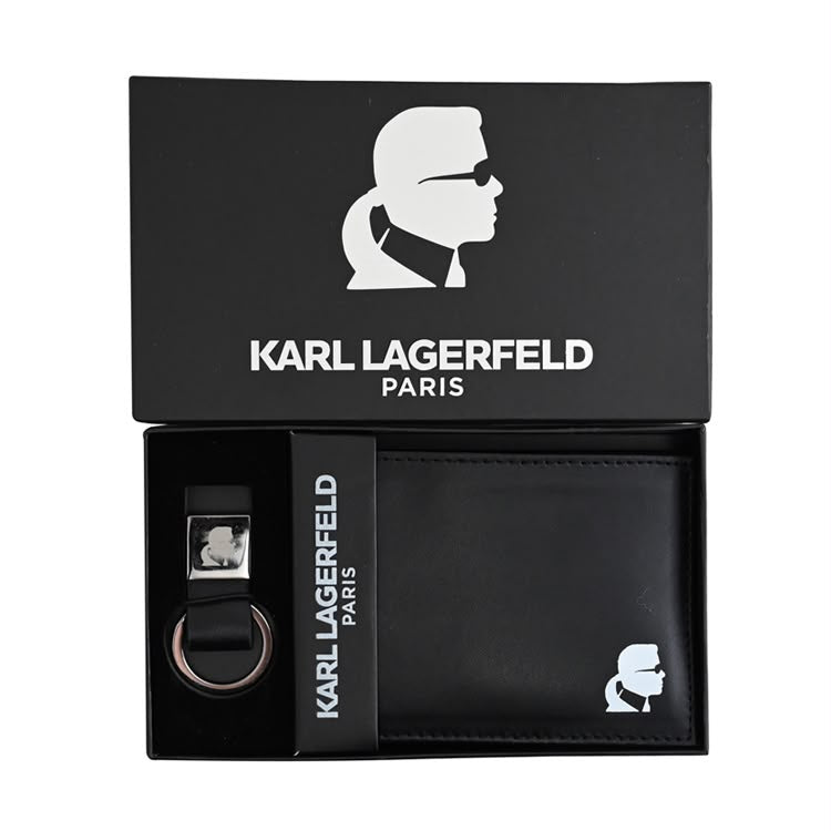 Karl Lagerfeld paris black wallet + keychain