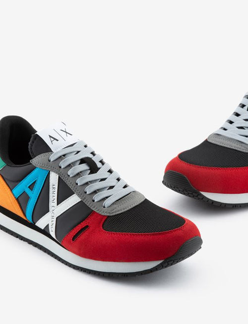 Armani Exchange Men's Retro Block Multicolor Running Sneakers