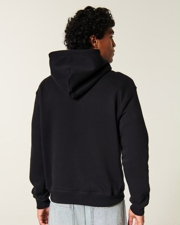 Hollister Men's Relaxed Popover Icon Fleece Hoodie