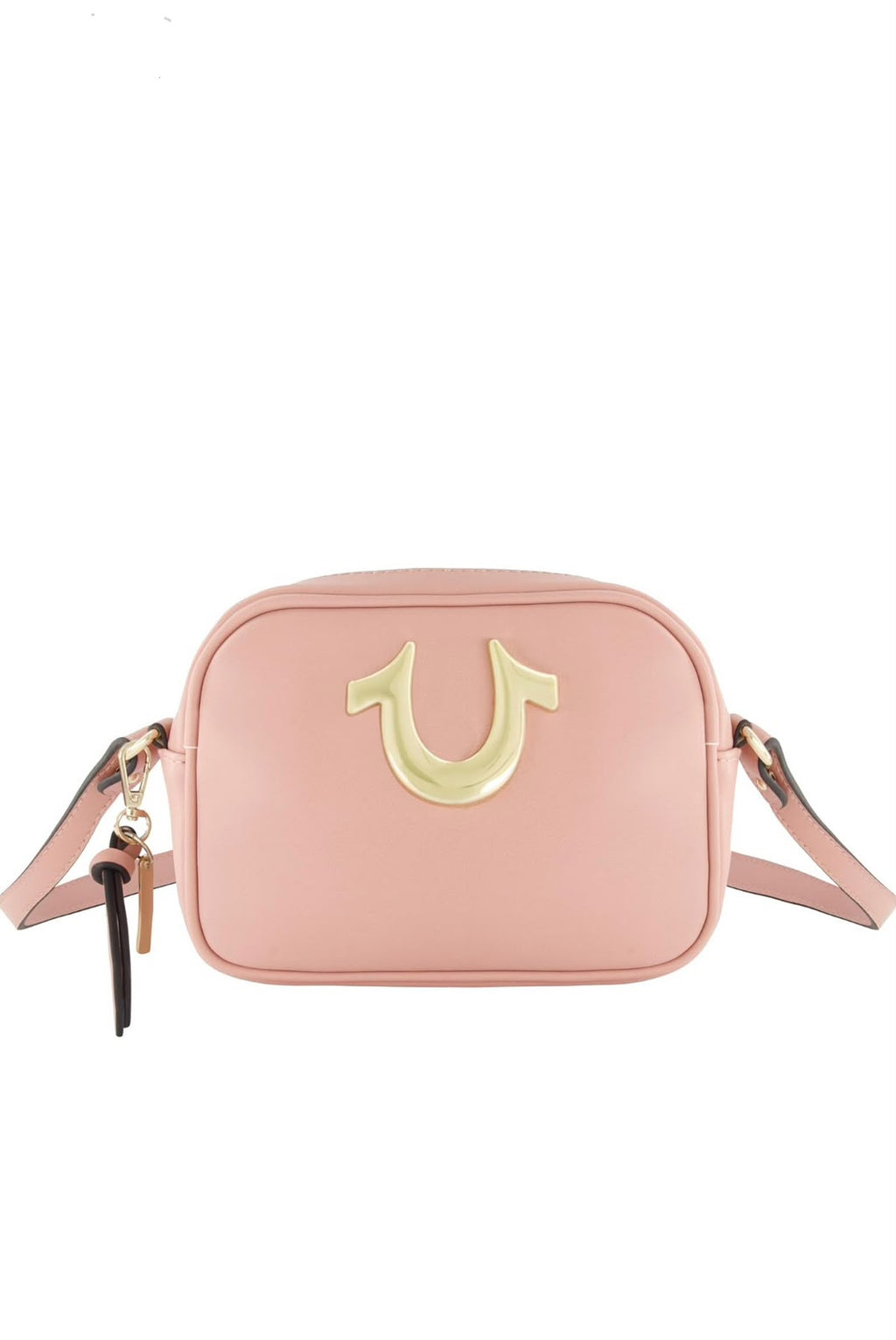 True Religion Women's Crossbody Bag Mini Adjustable Shoulder Handbag Camera Purse with Horseshoe Logo