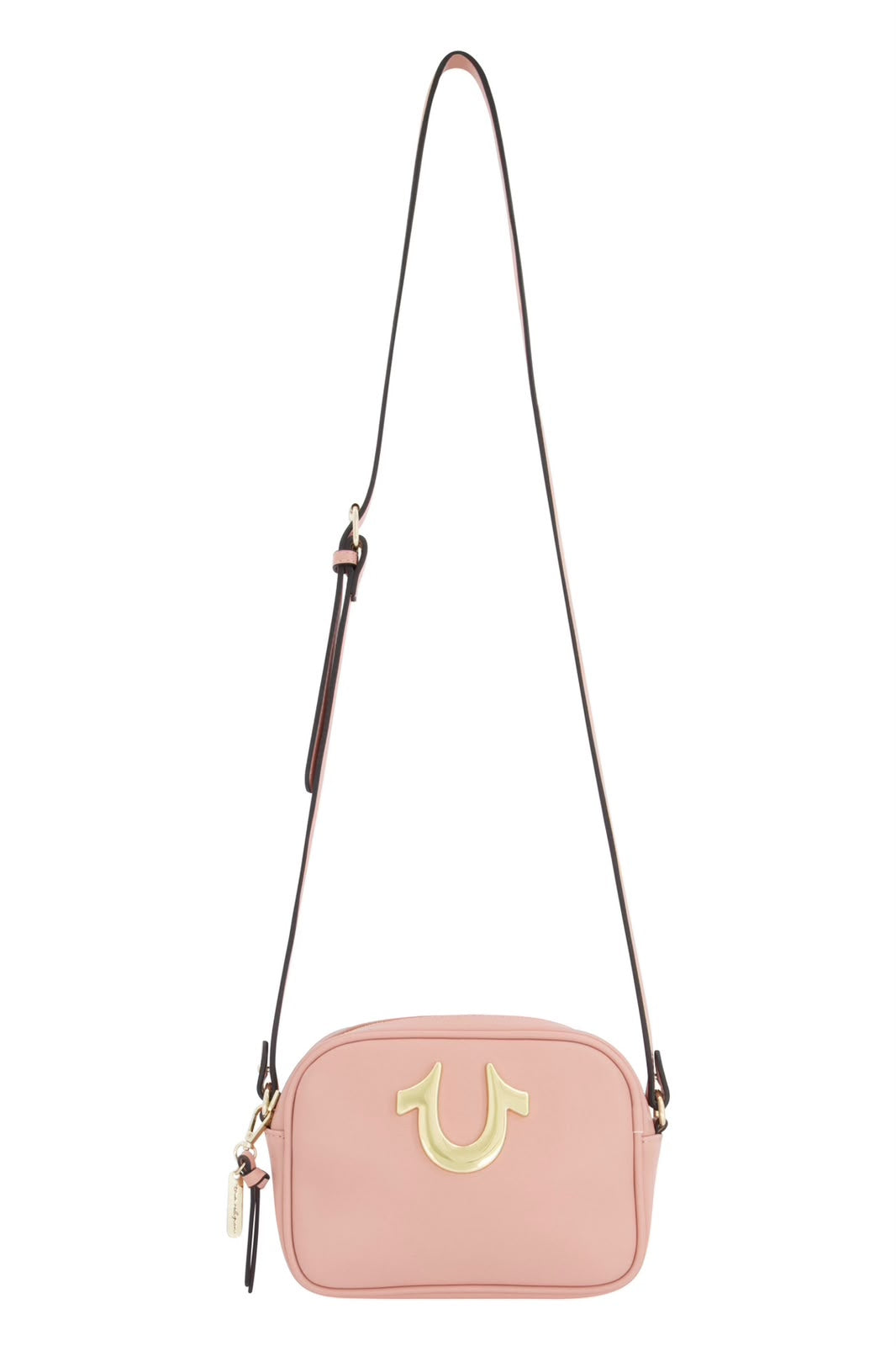 True Religion Women's Crossbody Bag Mini Adjustable Shoulder Handbag Camera Purse with Horseshoe Logo