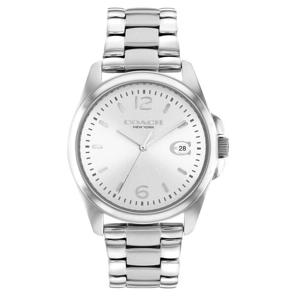 Coach New York Silver Dial & Stainless Steel Strap Women Watch