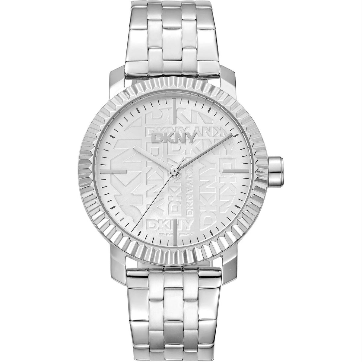 DKNY Watch for Women, Quartz Movement, Analog Display, Silver Stainless Steel Strap-