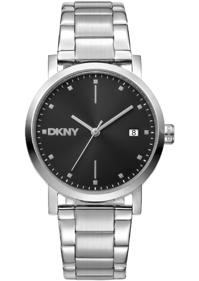 Dkny Soho Midi - Wristwatch For Female Quartz Fashion Strap And Case In Stainless Steel Color Grey Dial Analogue Black -