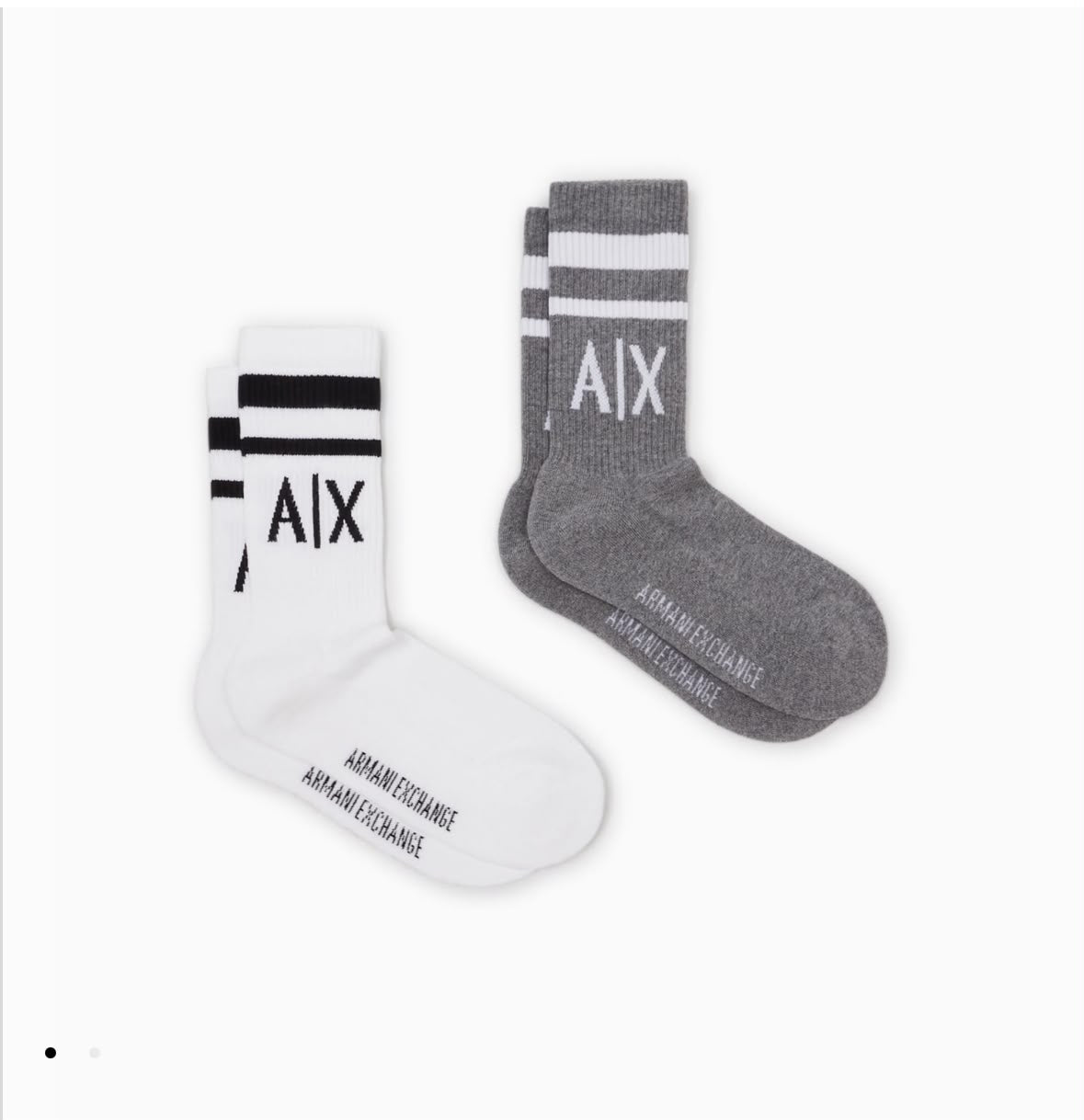 A|X Armani Exchange  Logo Crew Socks 2-pack Socks