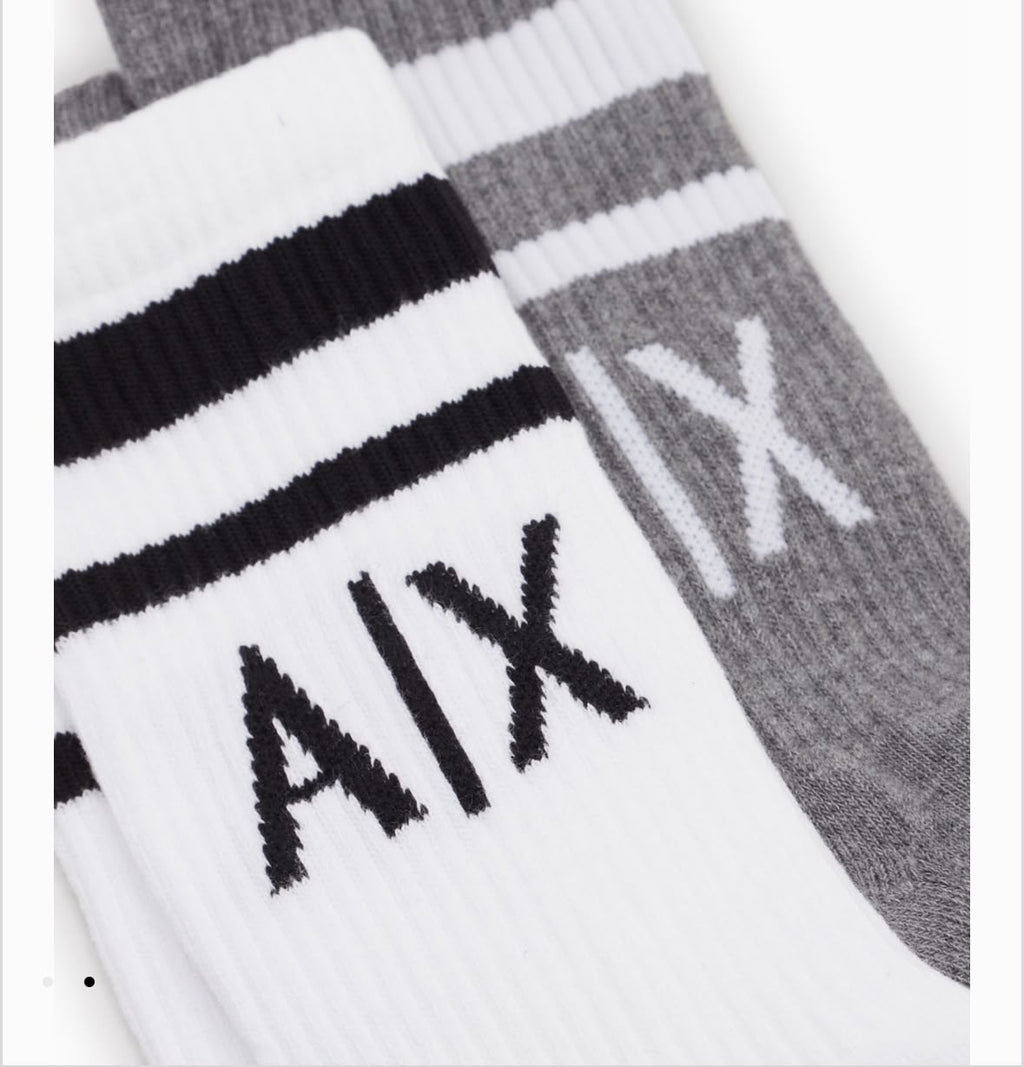 A|X Armani Exchange  Logo Crew Socks 2-pack Socks