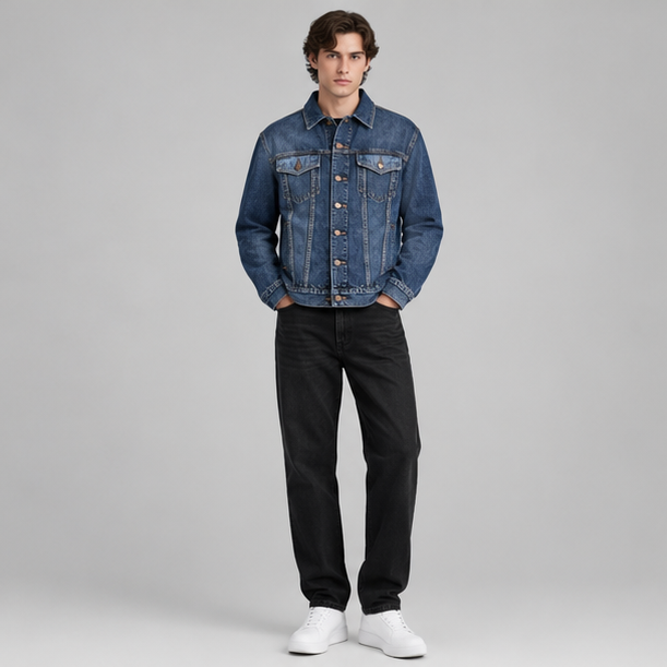 True Religion Jimmy Deconstructed Horseshoe Denim Jacket