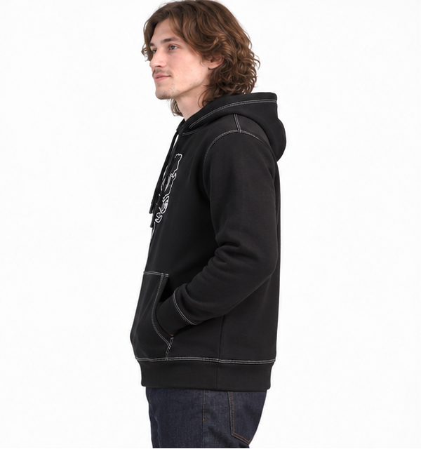 Karl Lagerfeld Paris Continuous Line Cameo Graphic Hoodie